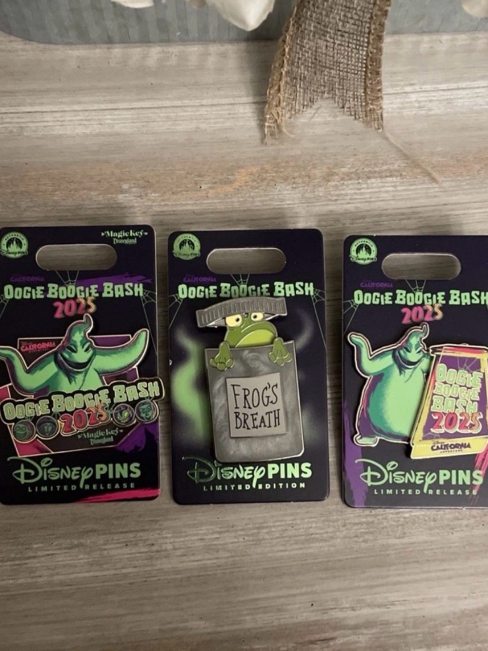 DISNEYLAND OOGIE BOOGIE BASH MAGIC KEY EXCLUSIVE PIN LOT OF 3, 2025, NEW